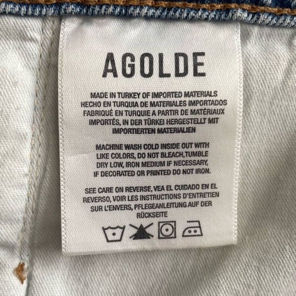 Agolde Reworked Belted High‎ Waist Straight Leg Denim Jeans Size 30 - Picture 8 of 9
